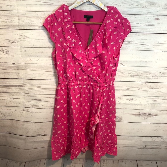 NWT J. Crew V-neck Ruffle Dress floral print - Picture 3 of 5